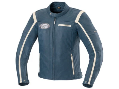 iXS Lederjacke Shawn | Blau-Beige | Motorradjacke aus Büffelleder - Bild 1 von 2