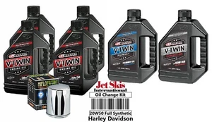 Complete 3 Hole Oil Change Kit for V-Twin 20W50 Full Synthetic Harley Davidson - Picture 1 of 7
