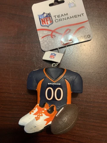 Denver Broncos Christmas Ornament Jersey with Shoes and Football 2019 Cover