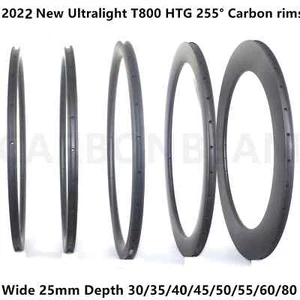 Superlight Carbon Road Bike Rims 700c Carbon Tubeless Clincher Bicycle Wheels - Picture 1 of 21