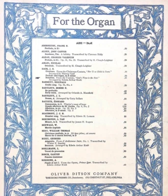 Sonatina From God's Time Is Best Sheet Music Advanced Organ Solo J. S. Bach - Image 1 of 4