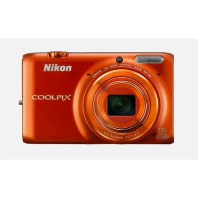 Nikon Coolpix S6500 16MP 12X Zoom Digital Camera  Black/Red/Orange/White - Image 1 of 4