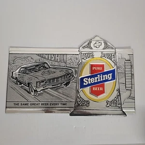 1974 STERLING Pure Beer Auto Racing Nascar Embosograph Sign Heileman Brewing - Picture 1 of 6