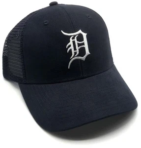 DETROIT TIGERS HAT NAVY MESH TRUCKER MLB BASEBALL TEAM LOGO NEW CAP - Picture 1 of 3