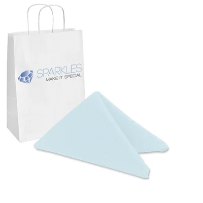 Servilleta de tela de poliéster de 20"x20" pulgadas 250 piezas - azul claro - lino de boda qr Foto 1 de 4