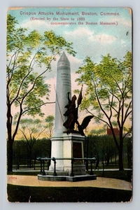 Boston MA-Massachusetts, Crispus Attucks Monument um 1909 antike Vintage Postkarte - Bild 1 von 2