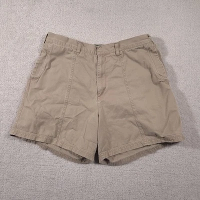 Cabela's Shorts Womens 18 Khaki Cotton Chino Zip Fly Zipper Back Pocket Outdoor - Imagem 1 de 4