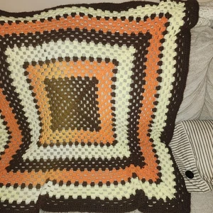 Afghan Schoß/Couch Handarbeit Überwurf/Decke Herbst Herbst Farben 47x47 (1) - Bild 1 von 6