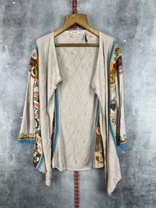 Ivko Size 44 flowers floral cardigan sweater sweatshirt knitwear Cape Poncho - Picture 1 of 15
