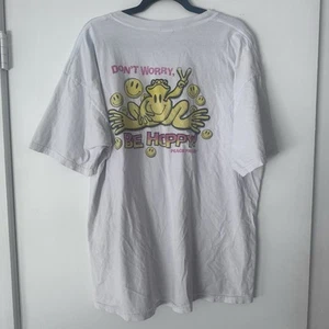 Vintage 90’s/00’s White Peace Frog Graphic Shirt Size X-Large Retro Hippie Indie - Picture 1 of 6