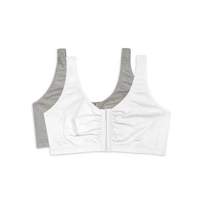 Fruit Of The Loom Cotton Blend Front Close Removable Pads Bra 2 Pack sz 38 - Image 1 of 4