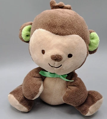 Peluche Fisher Price SnugaMonkey marrón tostado mono 6" Lovey 2012 arco verde Foto 1 de 4
