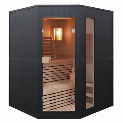 ALEKO Hemlock Wood Indoor Traditional 4 Person Wet Dry Sauna with UL Heater - Image 1 of 4