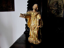 Saint en bois doré d'époque 17éme. Haute epoque, bois sculpté, collections.