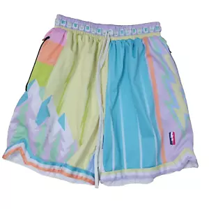 Who Cares Trillest Herren große mehrfarbige Sportshorts Kordelzug Reißverschlusstaschen - Bild 1 von 8