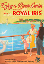 Vintage Railway Poster Royal Iris Mersey Ferry New Brighton Liverpool A3 A4