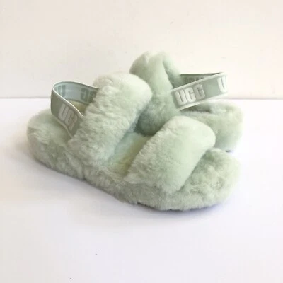 UGG PELUSA OH YEAH SLIDE RETRO COMO NUEVO MOCASÍN SLIP ON SANDALIA EE. UU. 8 / UE 39 / REINO UNIDO 6 Foto 1 de 4