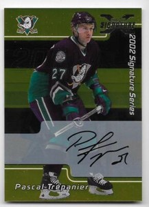 01/02 BAP SIGNATURE SERIES 'BUYBACK' GOLD AUTOGRAPH Pascal Trepanier #87
