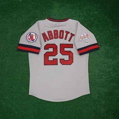 Jim Abbott 1989 California Angels Men's Cooperstown Grey Road All Star Jersey - Image 1 of 4