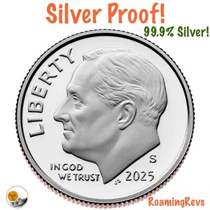 Moneda de diez centavos Roosevelt 2025 S *PRUEBA DE PLATA* 99,9 % plata como nueva de Estados Unidos! -Preventa - Imagen 1 de 3