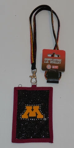 University Minnesota Golden Gophers Beaded Lanyard I.D. wallet Cover