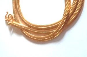 Chain 22K 23K 24K Yellow Gold Necklace 18 Inch 2 mm Thai Jewelry Fashion - Picture 1 of 12