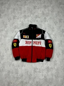 RARE Vintage Ferrari Racing Bomber Jacket Formula-1 Big Logo Size M - Picture 1 of 14