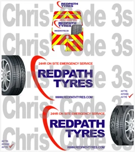 Code 3 Adhesive Vinyl Decals suit 1/43 1/50 - Redpath Tyres - Sprinter - Picture 1 of 1