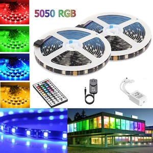 LED Band Streifen RGB Stripe Licht-Leiste 5050 SMD Lichtschlauch + Farbwechsel - Bild 1 von 11