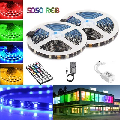 LED Band Streifen RGB Stripe Licht-Leiste 5050 SMD Lichtschlauch + Farbwechsel - Bild 1 von 4