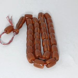 Unique Ottoman Fan Damari Faturan Honey Amber Bakelite Islamic Prayer Bead 43gr - Picture 1 of 23
