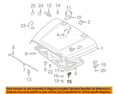 Jeep CHRYSLER OEM 97-06 Wrangler capô-choque almofada J4007541 - Imagem 1 de 2