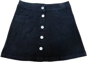 Epic Threads Girls Jean Skirt Denim Black A-Line buttons Small 49-54" 52-63 Lbs - Picture 1 of 3