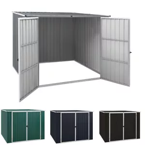 3.8m² Gerätehaus Metall Fahrradgarage Geräteschrank Gartenschuppen 195 cm Grün - Bild 1 von 34