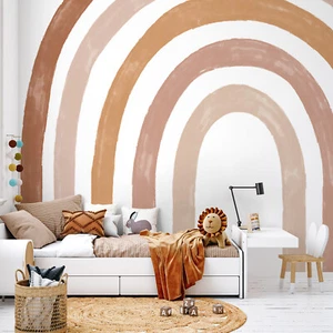 Fabric Large Brown Arch Precut Wall Mural Stickers Peel and Stick 94.49" x78.74" - Picture 1 of 11