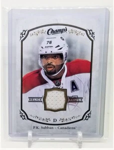 P.K. SUBBAN 2015-16 UPPER DECK CHAMPS RELICS PATCH #J-PKš„MONTREAL CANADIANS RAR - Picture 1 of 4