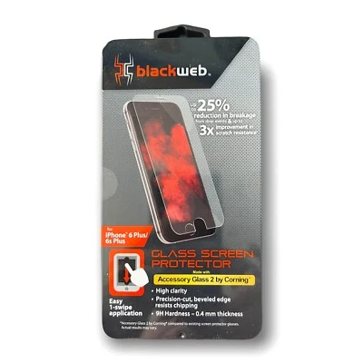 Blackweb Glass Screen Protector With Privacy Film For iPhone 6 Plus/6s Plus, New - Image 1 of 2