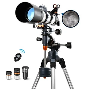 Professional 65090EQ Telescope 130X for Adults Moon Watching with Mobile Holder - Picture 1 of 9