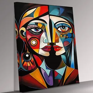 Pablo Picasso Zwei Gesichter Modern Kunst Leinwandbild Wandbild Bild - Bild 1 von 7