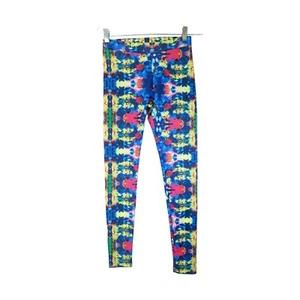 Romeo Juliet Couture Womens Leggings Size XS Tie-Dye Blue-Yellow Red - Picture 1 of 4