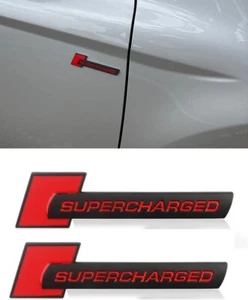 2x for Audi SuperCharged Badge Emblem 3D Side Fender A3 A4 A5 A6 A7 A8 Q3 Q5 - Picture 1 of 11