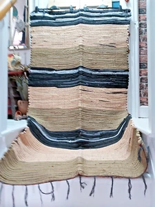 HEAVY DUTY MULTI COLOURED RECYCLED INDIAN DARI COTTON  RUG  99 X 169cm - Picture 1 of 10