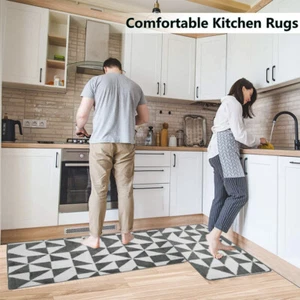 2Pcs Kitchen Mat Anti Fatigue Floor Mat Non-slip Kitchen Rugs Water KonnP - Picture 1 of 10