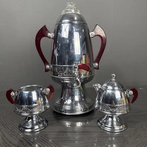 United Vintage Vulcan Cromo Caffettiera con Bachelite e Cavo Elettrico. - Foto 1 di 15