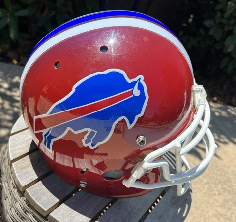 Buffalo Bills Beautiful Custom Paint full size large Schutt Air helmet Red Blue Cover