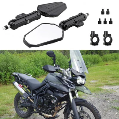 8/10mm Motorcycle Rearview Wing Mirrors For Triumph Tiger 750 800 900 1050 1200 - Image 1 of 4