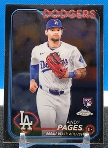 Andy Pages RC 2024 Topps Chrome Update #USC186 Los Angeles Dodgers Rookie  - Picture 1 of 7