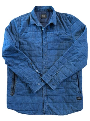 GLOBE INT. Chaqueta skater vintage azul acolchada aislada 1994 con botones talla L Foto 1 de 4