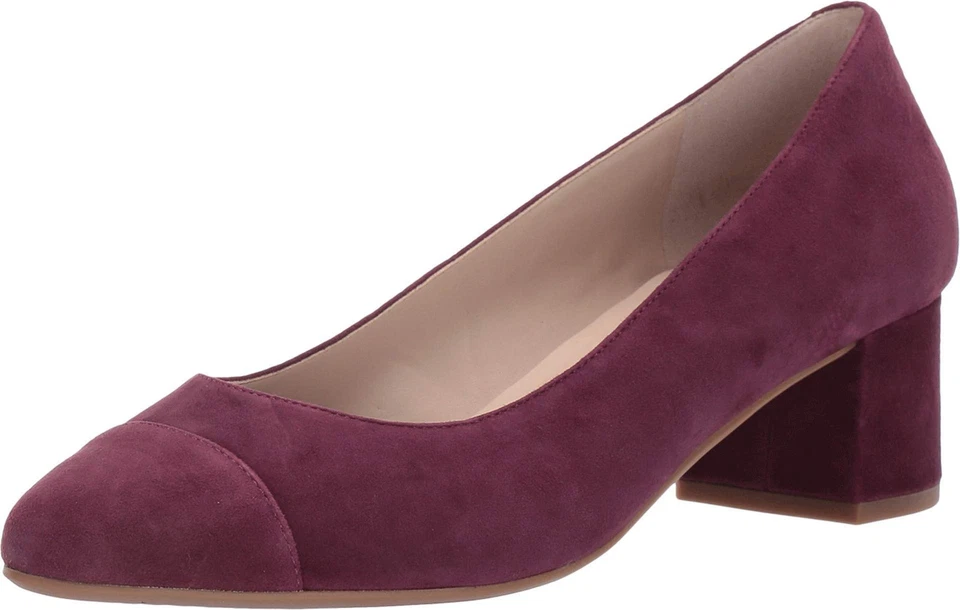 Cole Haan Women The Go-to Block Heel Pump 45 mm Winetasting Suede WP Size 5.5 - Image 1 of 1
