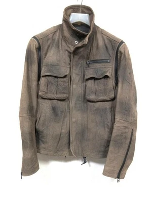 EZ by ZEGNA Vintage 2way Leather Jacket Vest Brown M - Image 1 of 4